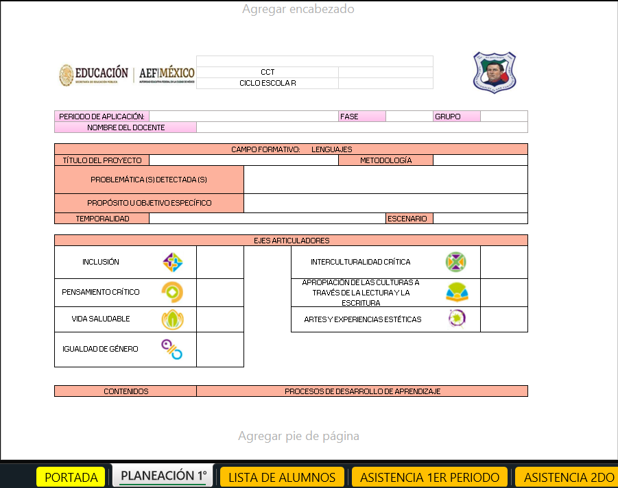 Formato de planeación 2do kinder
