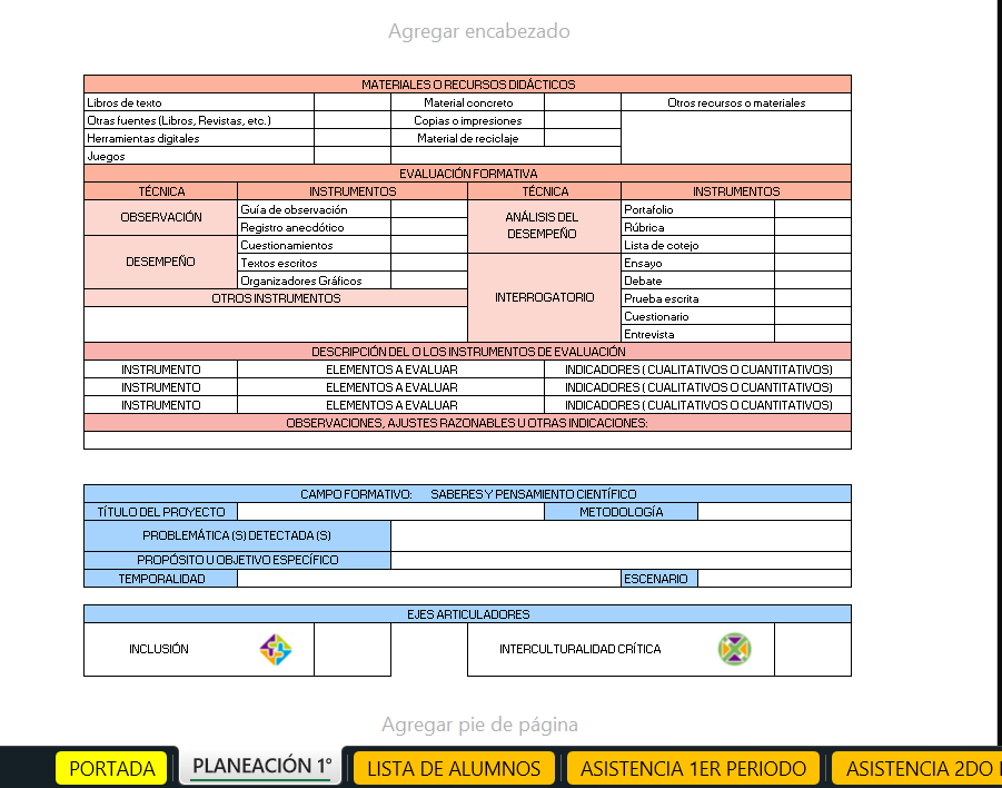 Formato de planeación 3ro kinder