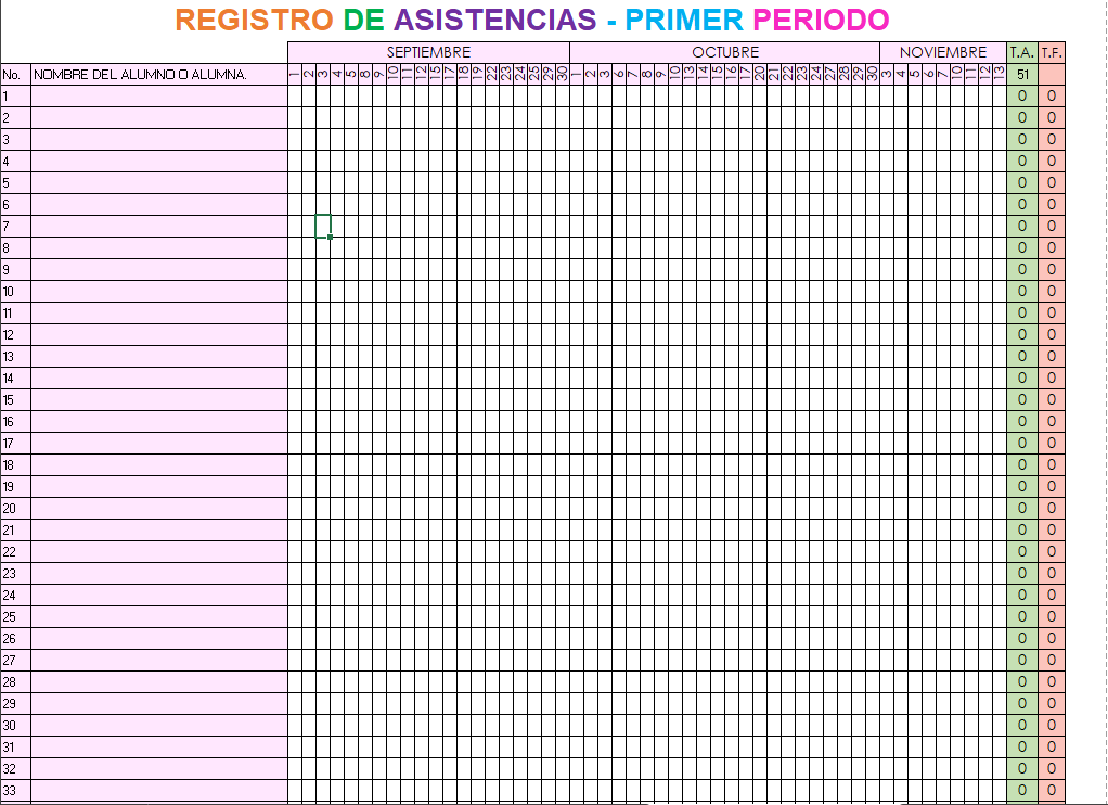 Formato de asistencia y evaluación anual