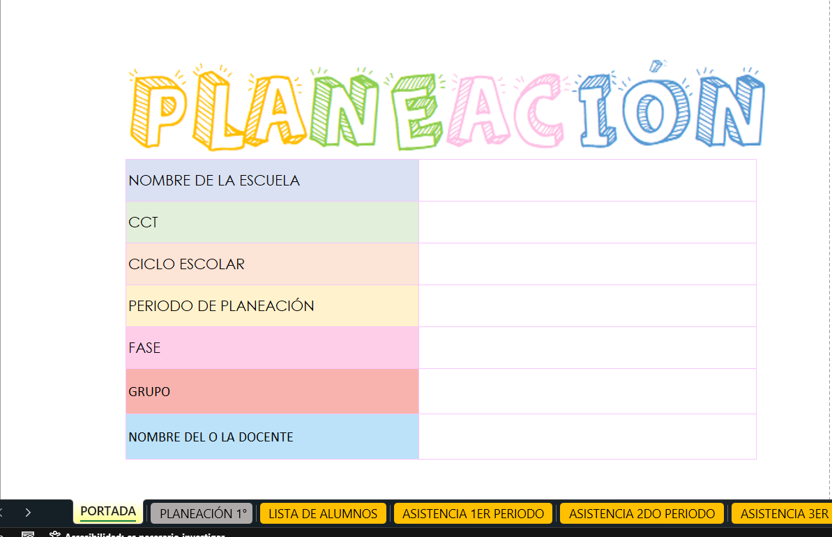 Formato de planeación 3ro kinder